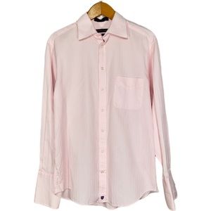 Pink Henry Jacobson Long Sleeved Button Up Dress Shirt French Cuffs 32/33 M